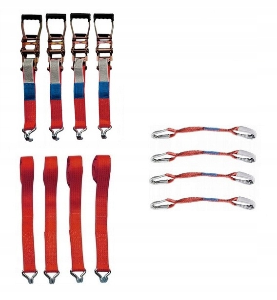 Pásy Přepravní 45 cm 4T 3 m Červené háčky Dráp Gumová rukojeť