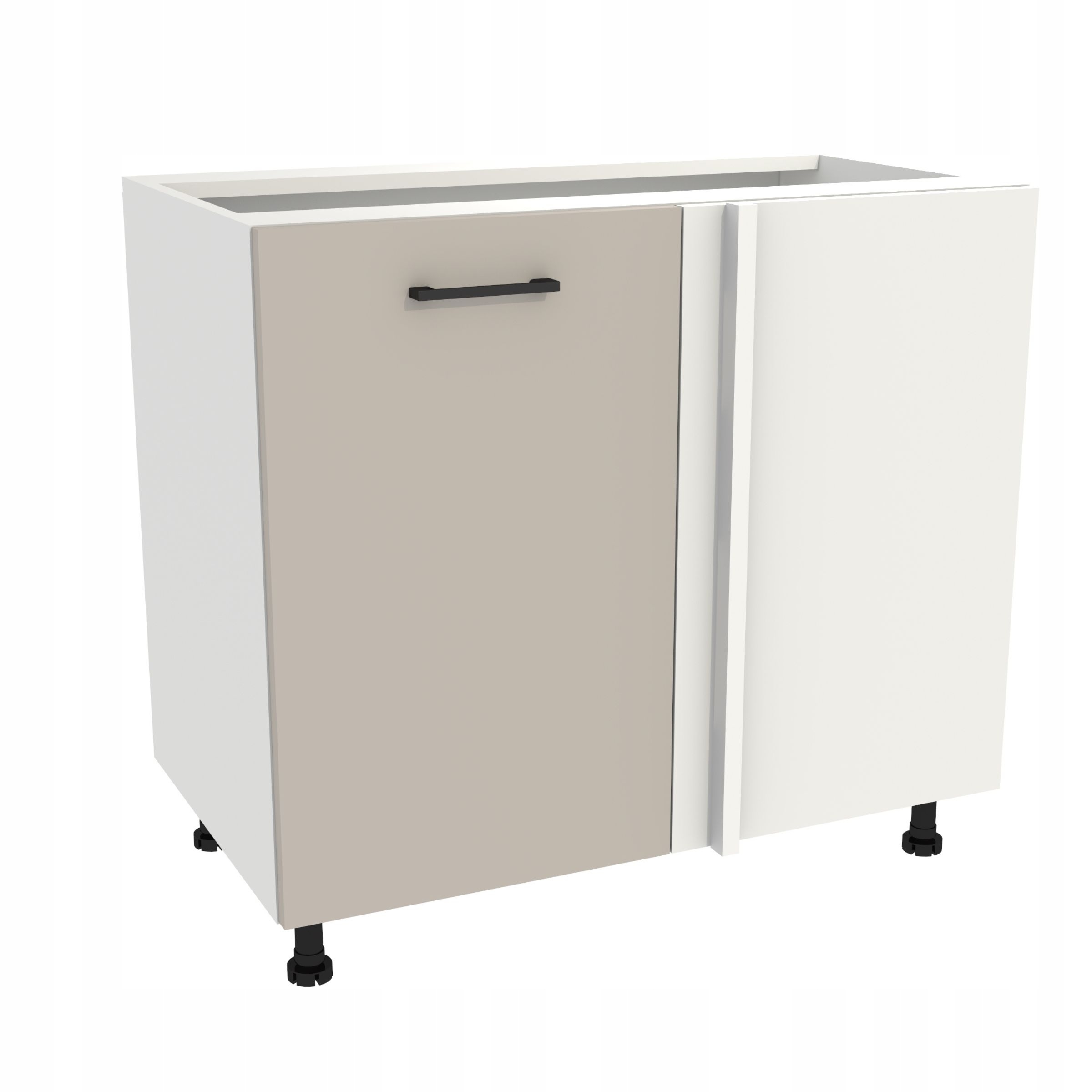 Spodná rohová kuchynská skrinka 105 Capri korpus Biela predná časť Kašmír Mat