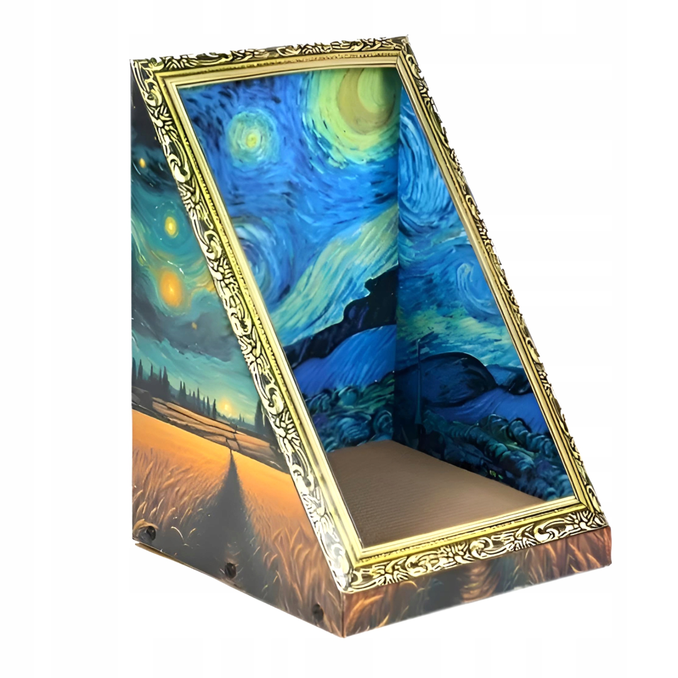 Levně Kartonové škrabadlo pro kočky 3D Kartonové Pelíšek Obraz Mona Lisa 3D