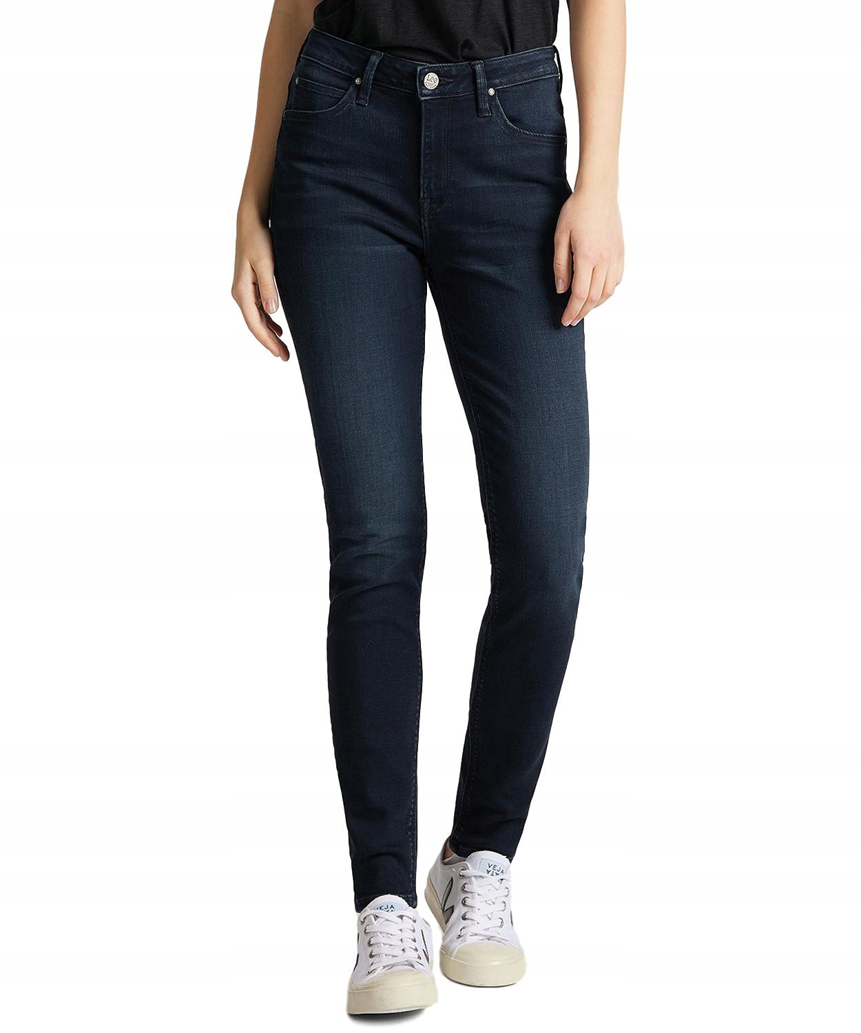 Džíny Lee Scarlett High L626PHQS, nošené, ebenově modré, velikost 25/31