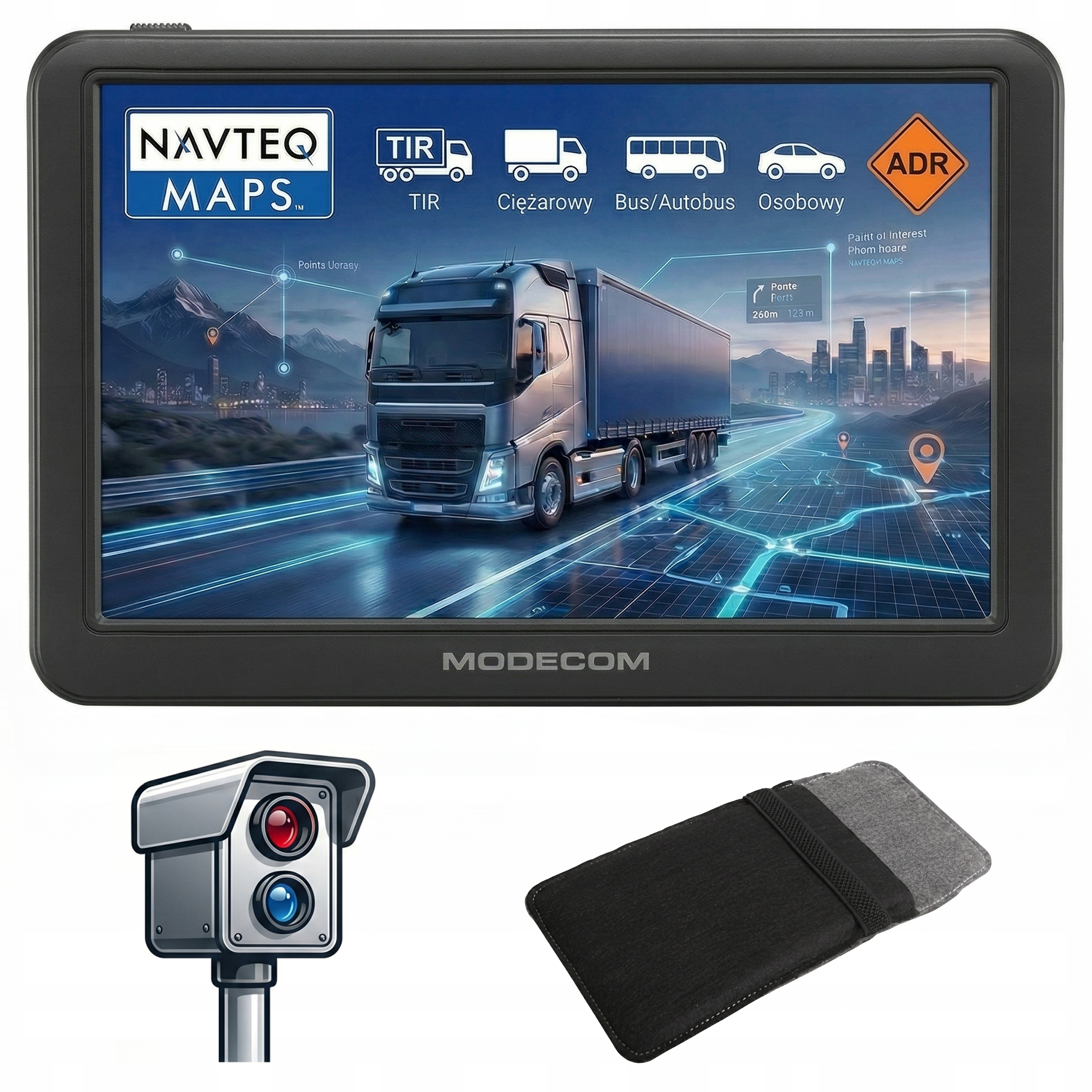 Navigácia Nákladné auto Modecom CX 7.0 Truck Tir Bus Puzdro Fotoradary 2026
