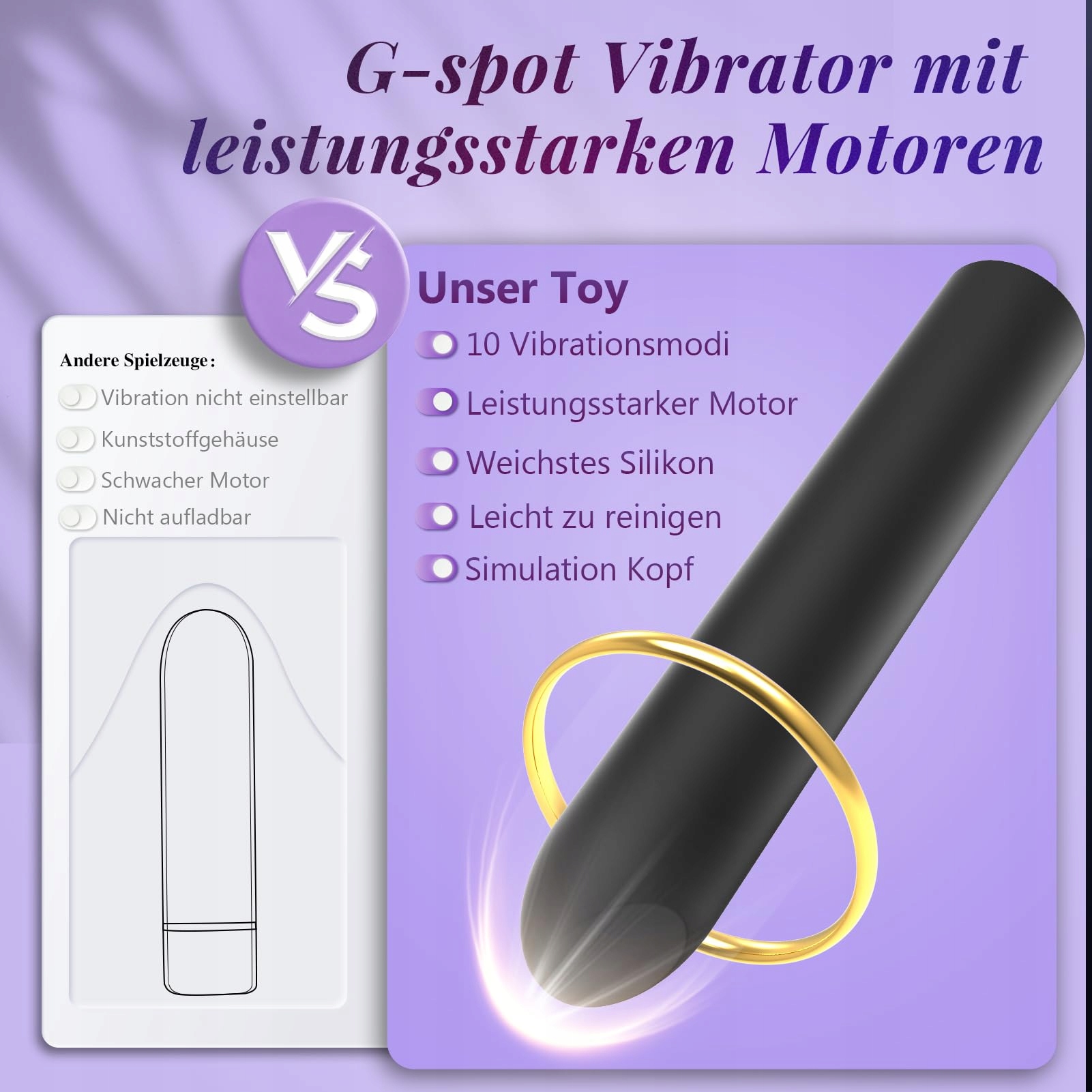 MINI VIBRATOR DLA KOBIET 10 TRYBÓW WIBRACJI CICHA STYMULACJA — miniatura 7