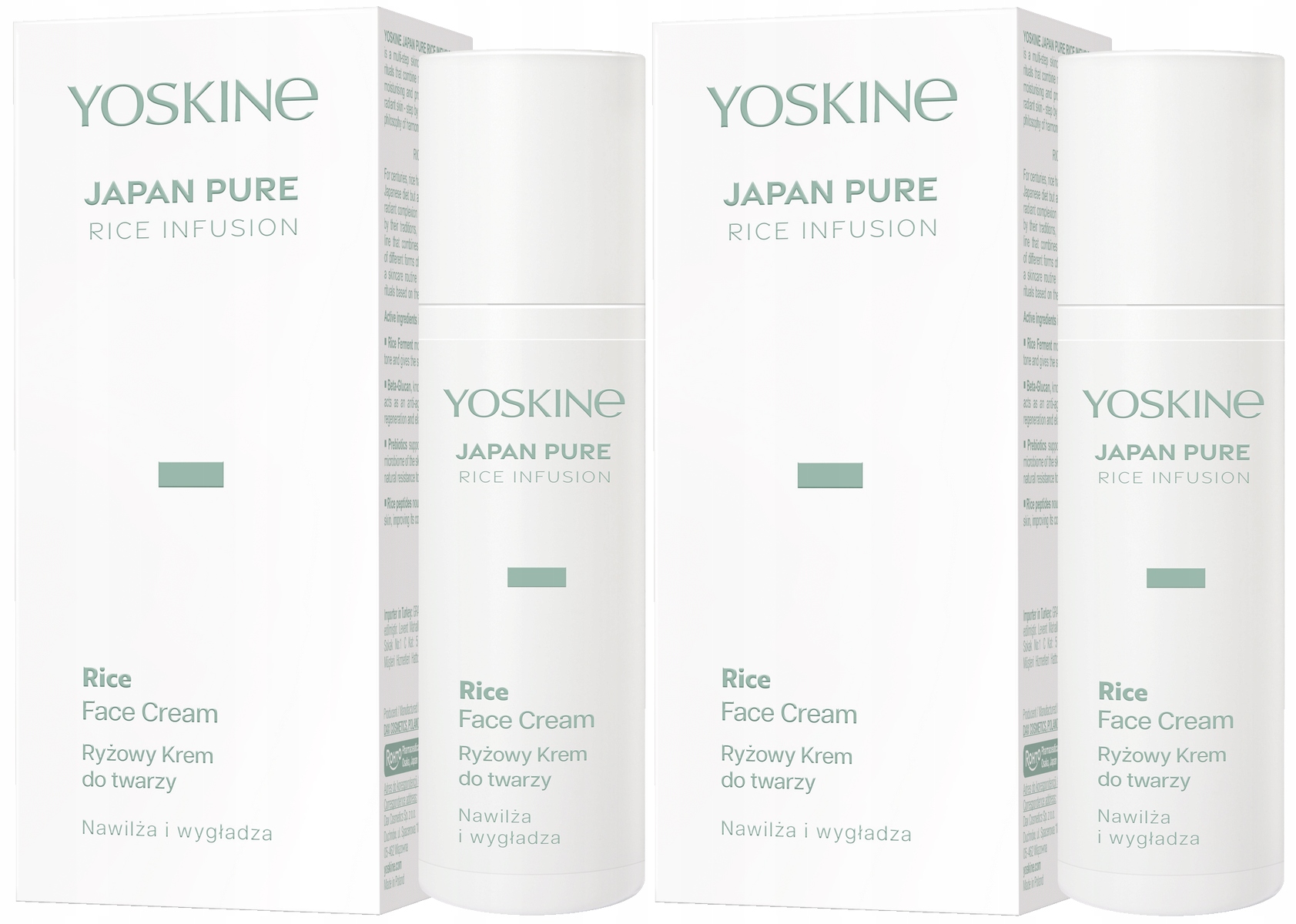 2 x Yoskine Japan Rice Rýžový krém na obličej 50 ml Rýžový ferment hydratuje