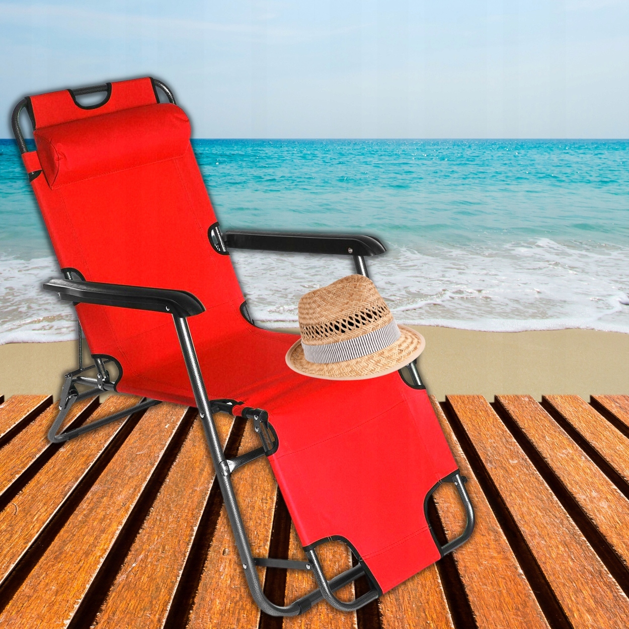 Leżak viceberg tworzywo sztuczne czerwony EAN (GTIN) 6096406297261