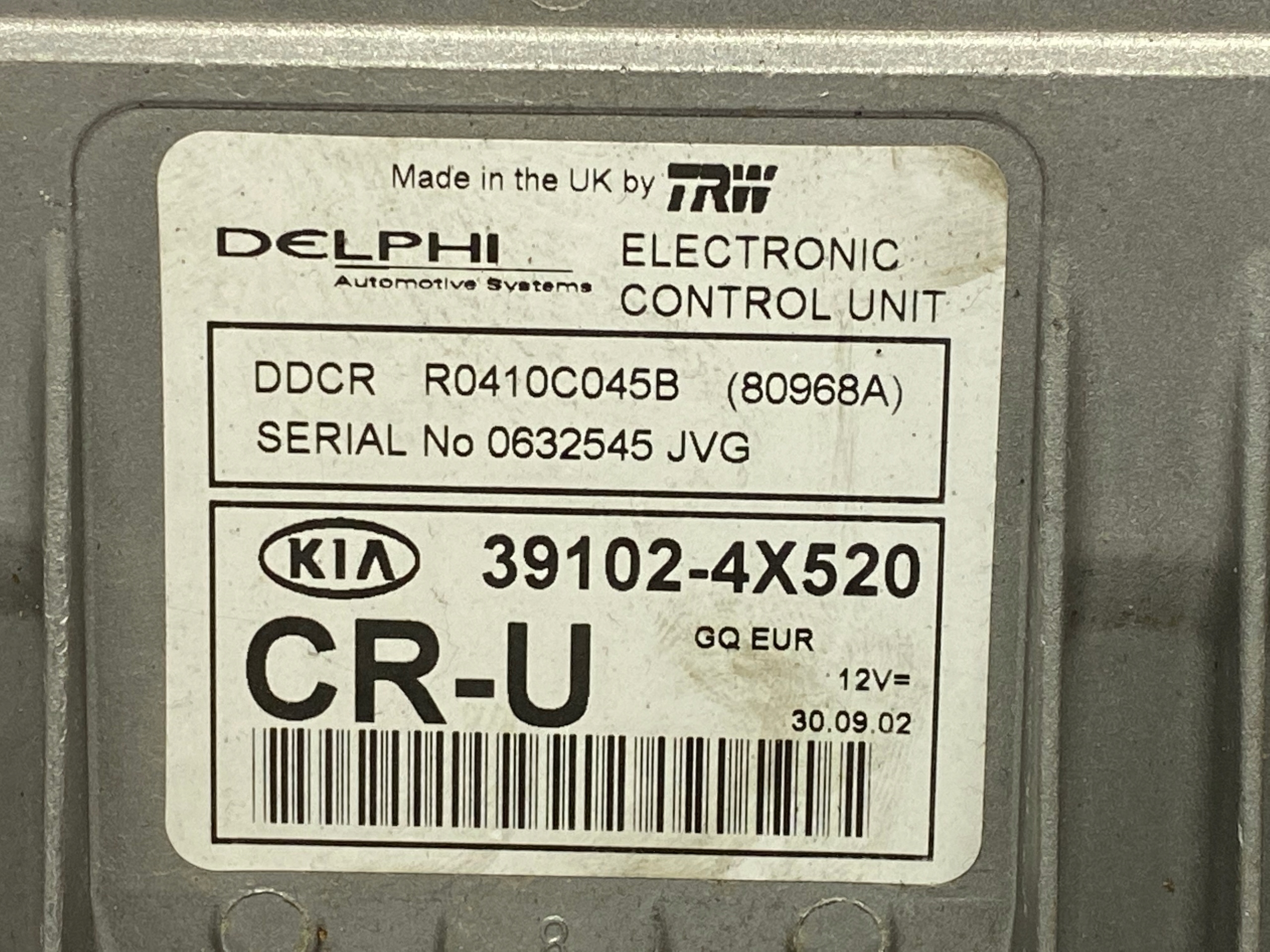 control unit of the engine KIA CARNIVAL 39102-4X520 CR-U
