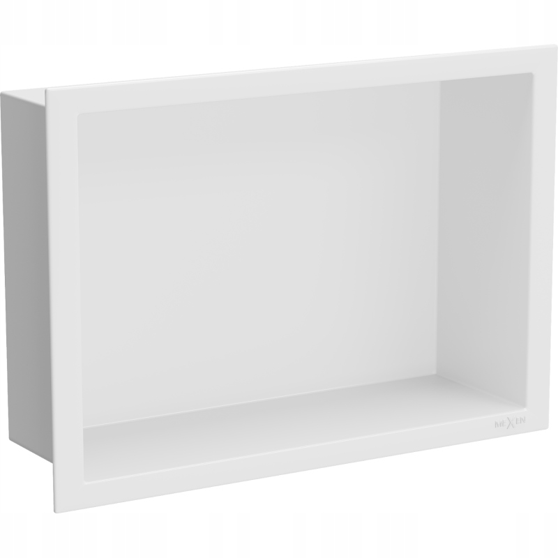 Mexen X-Wall-R zapustená polička s okrajom 30 x 20 cm, biela 1920302010
