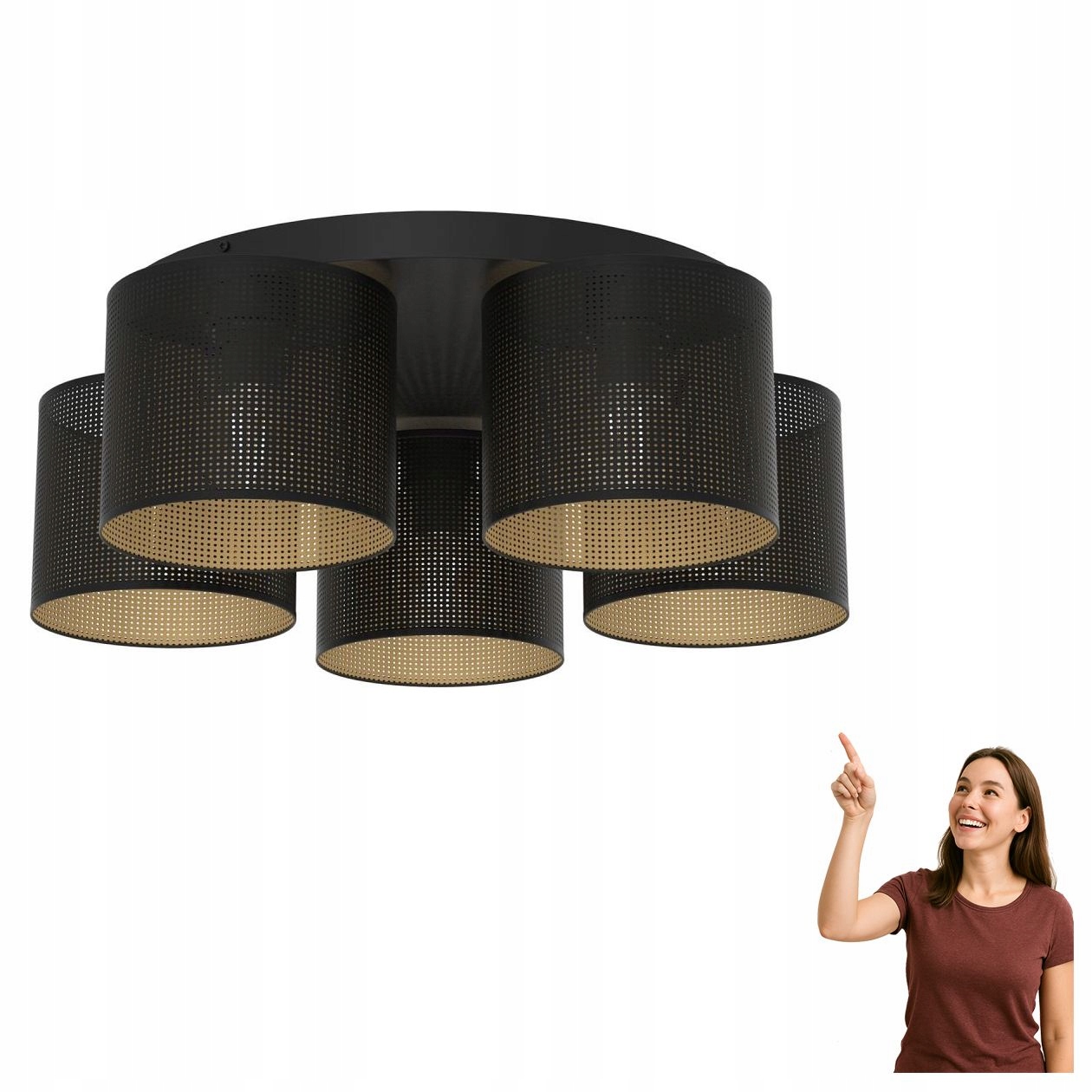 Stropná lampa s prelamovaným vzorom Loft Shade 5249 Luminex