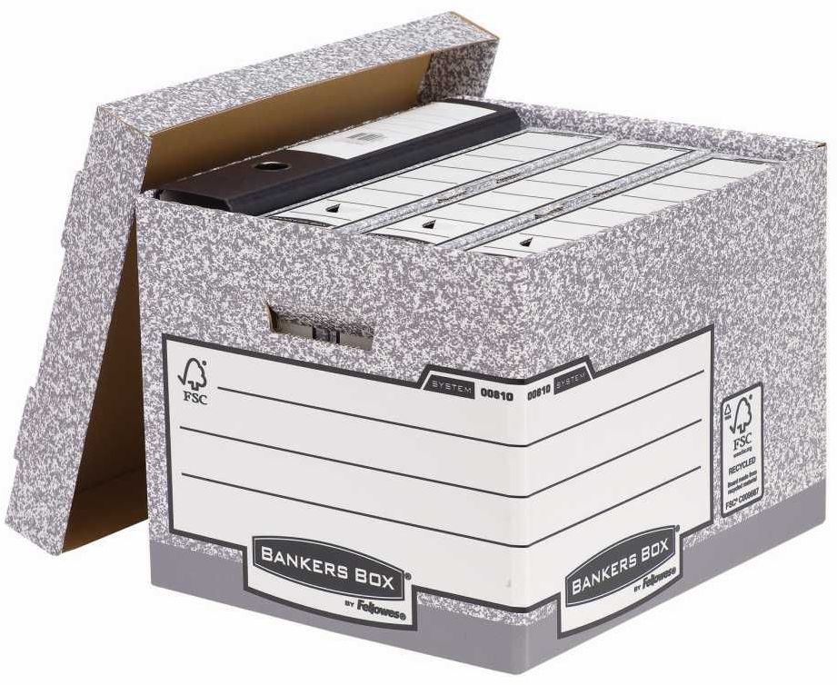 

Pudło archiwizacyjne Fellowes 4x80mm szary