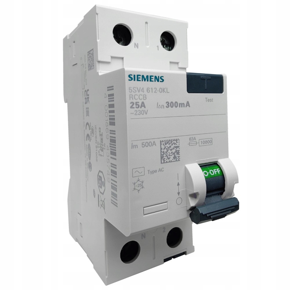 Siemens Proudový spínač 25A 2P 300mA Typ Ac Vde Rcd 5749