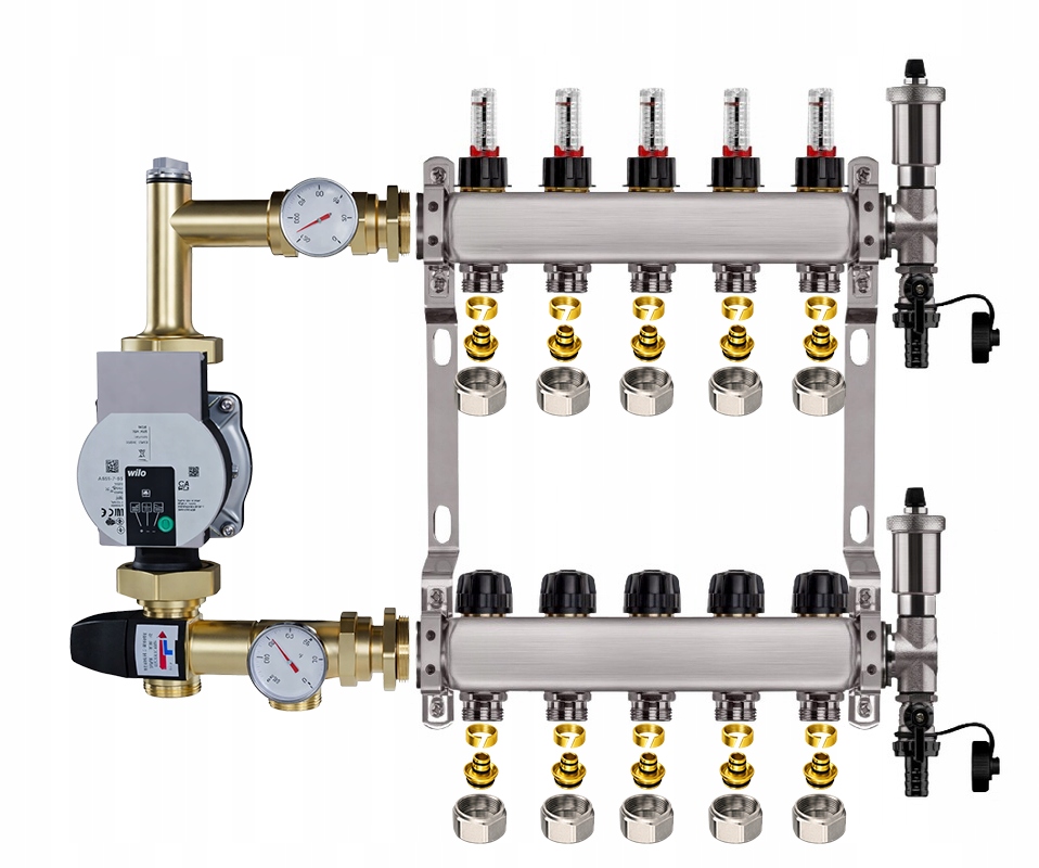 Rozdělovač pro podlahu 5 nerezový pro vytápění Čerpadlo Wilo Pex