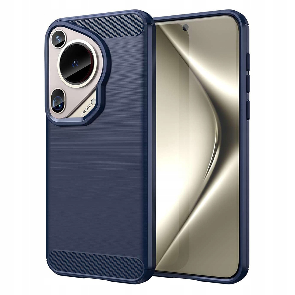 Techsuit Carbon Silicone etui do Huawei Pura 70 Ultra – niebieskie