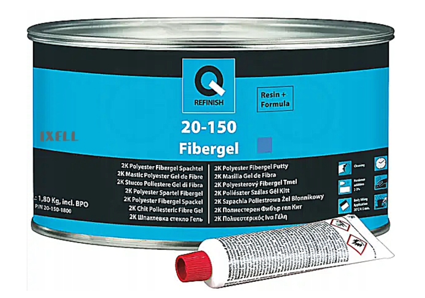Q-Refinish Szpachla żelowa z włóknem szklanym Fibergel 20-150 1,8kg