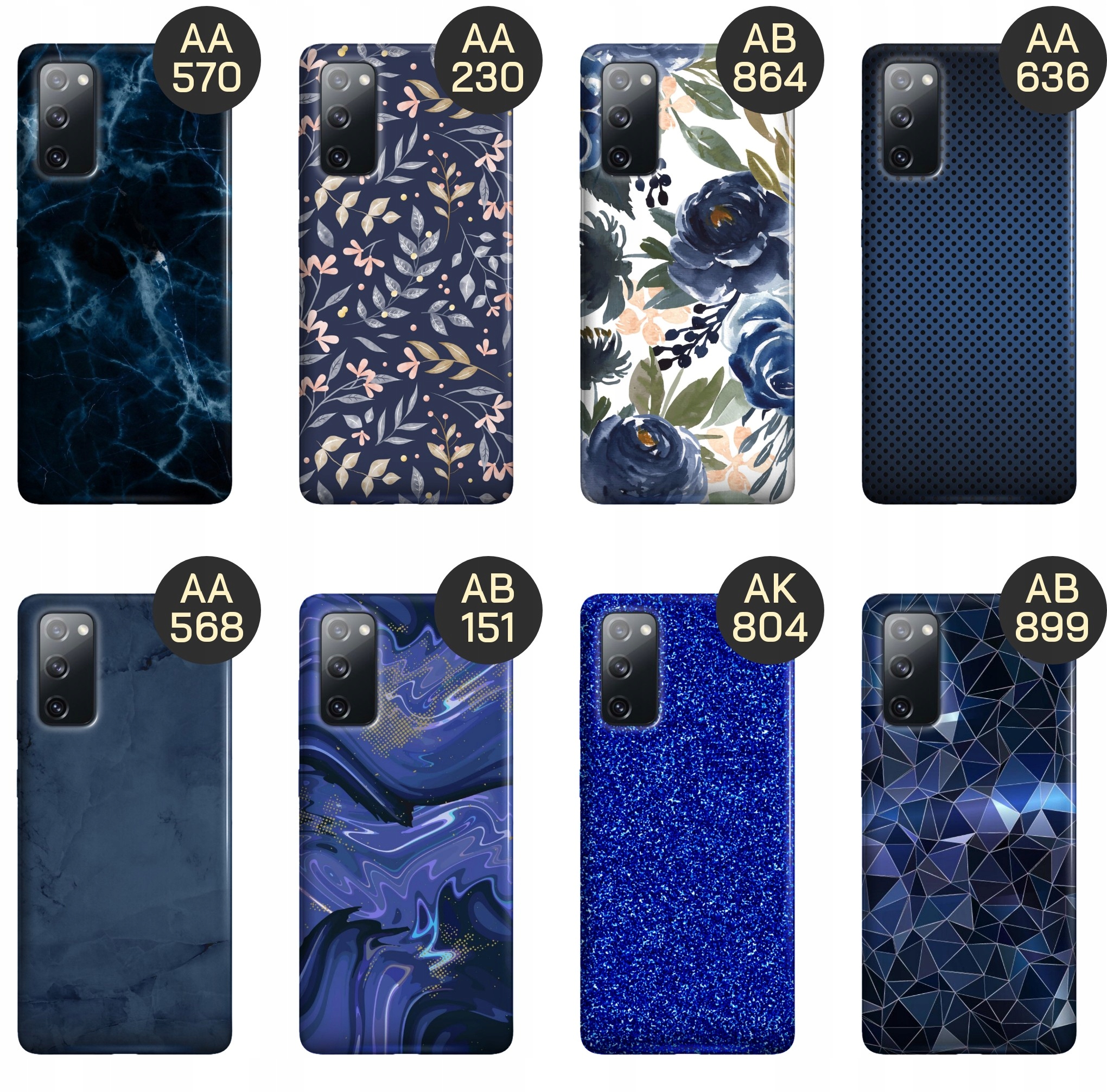 ETUI DO SAMSUNG GALAXY S20 FE / 5G WZORY GRANATOWE OBUDOWA POKROWIEC CASE Stan opakowania oryginalne