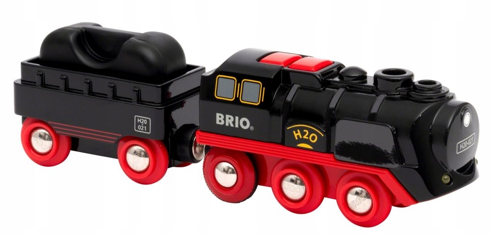Brio 33884 Lokomotywa Parowa Na Baterie Węglarka Efekt Dymu Kolejka World-Zdjęcie-0