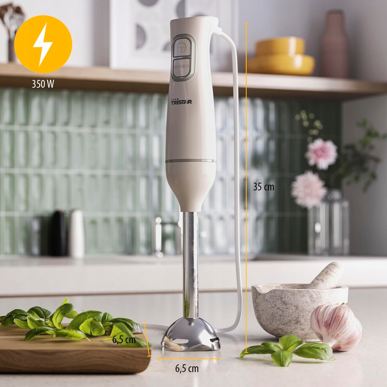 TRISTAR Zestaw Blender Ręczny 350W Stal Nierdzewna Akcesoria Do Zmywarki — miniatura 2