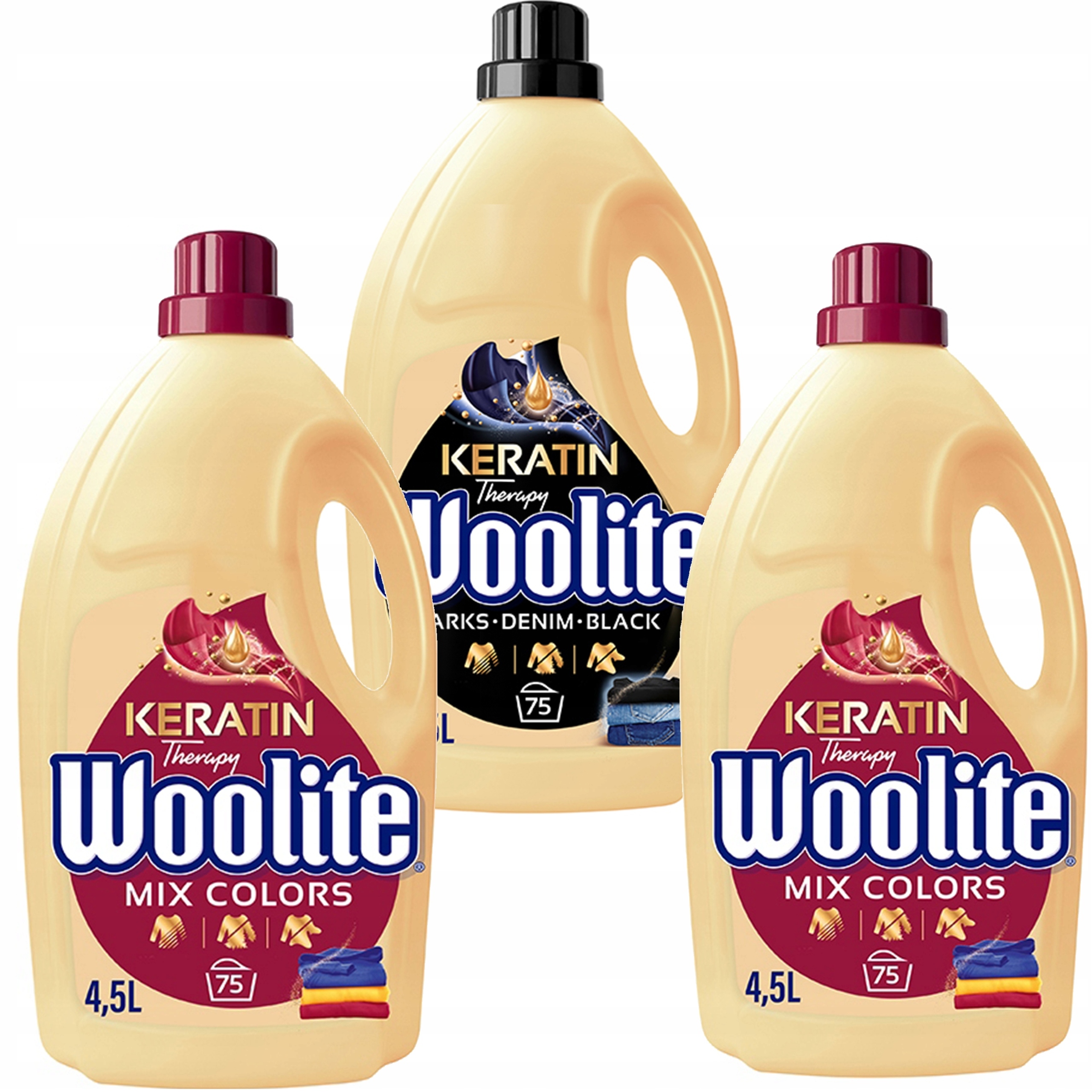 Woolite Tekutý prací prostředek na černé prádlo 4,5 l Woolite Tekutý prací prostředek na barevné prádlo 4,5 l x2