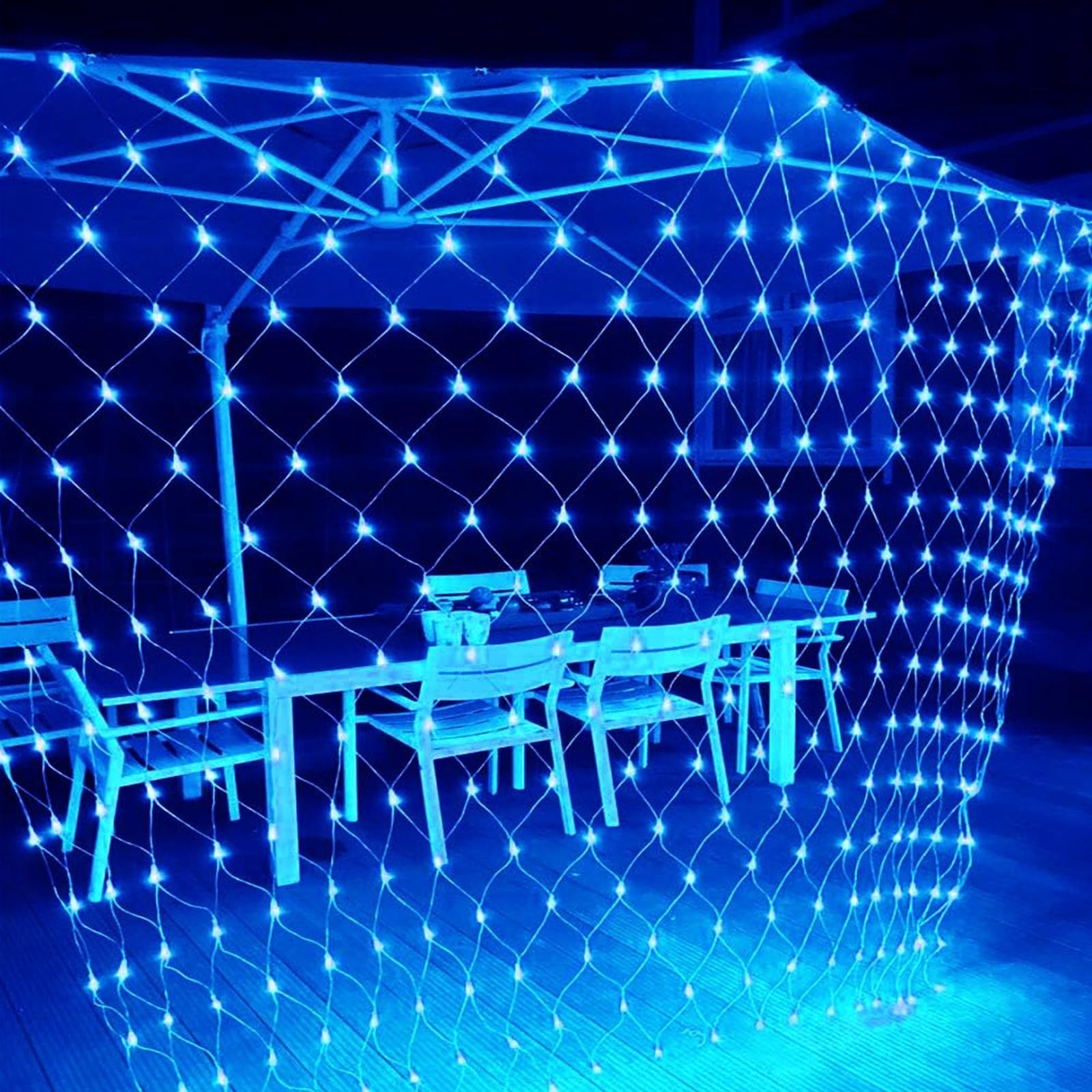 GHONLZIN SIATKA ŚWIETLNA SOLARNE LAMPKI GIRLANDA WODOODPORNA 192 LED 2x3m — miniatura 7