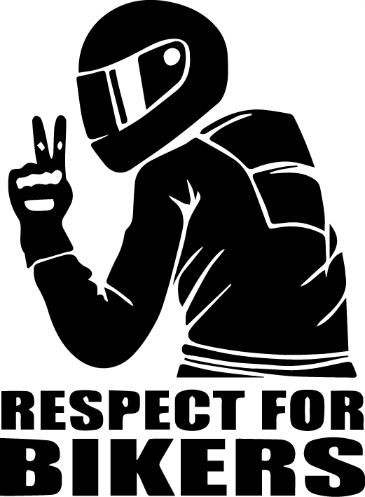 Naklejka Optimico Naklejka na motor Respect For Bikers motocyklista 30cm