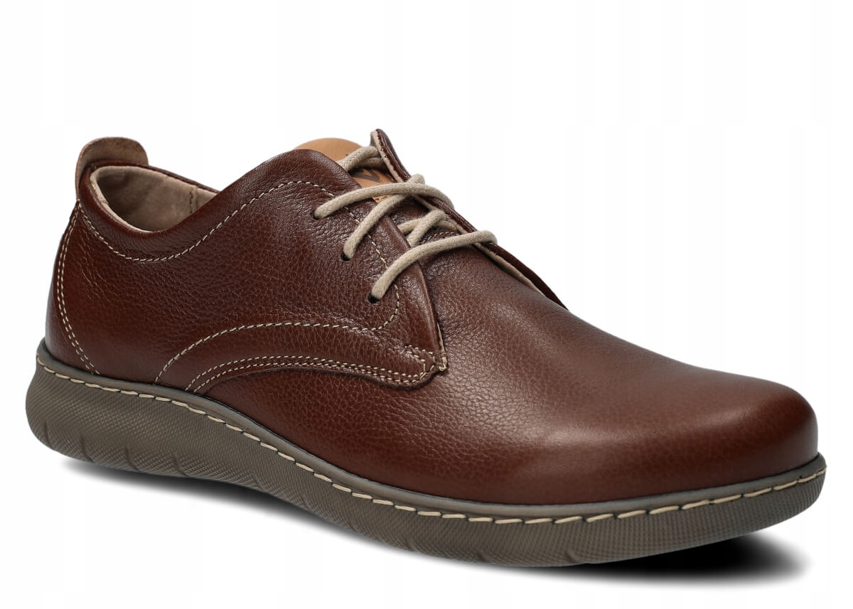 Dámské kožené polobotky hnědé Nagaba 331, pohodlné, polské, casual -37