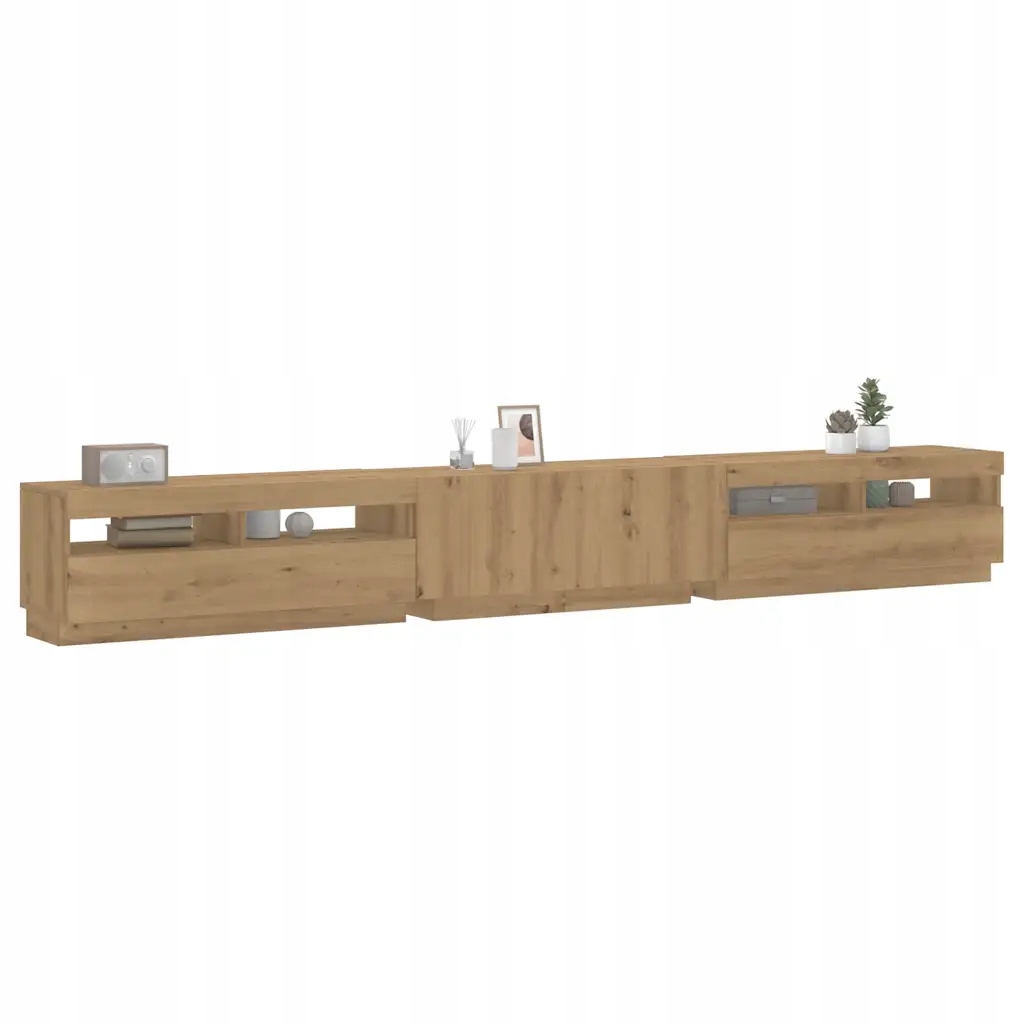 Tv stolek s Led dub artisan 300x35x40 cm kompozitní dřevo Hnědá 3329170