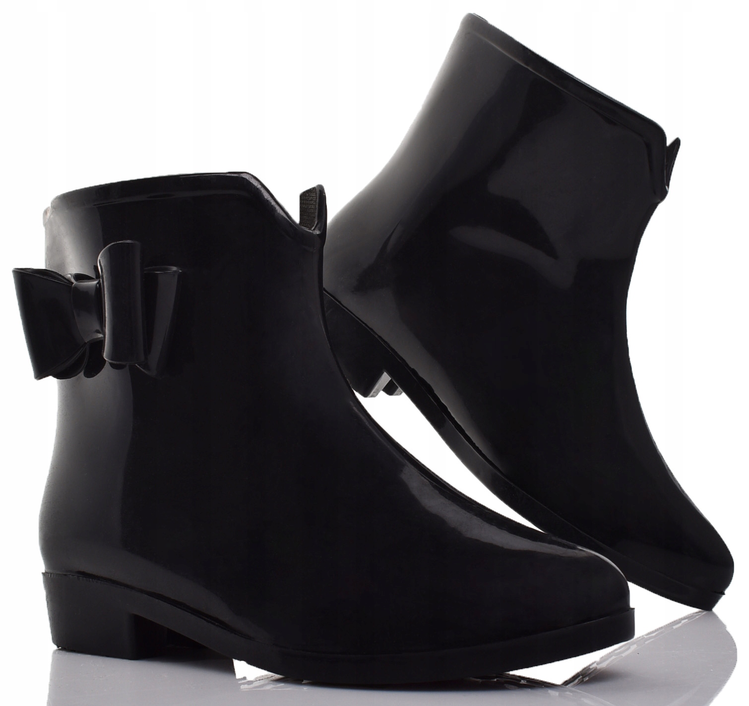 KRÓTKIE KALOSZE GUMOWE KOKARDKA GUMOWCE Rozmiar 37