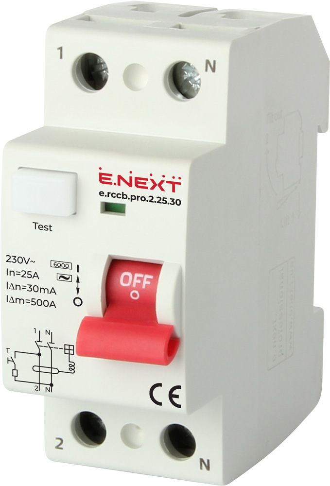 Proudový Spínač Diferenciál 2P 25A 30MA Ac Pojistka