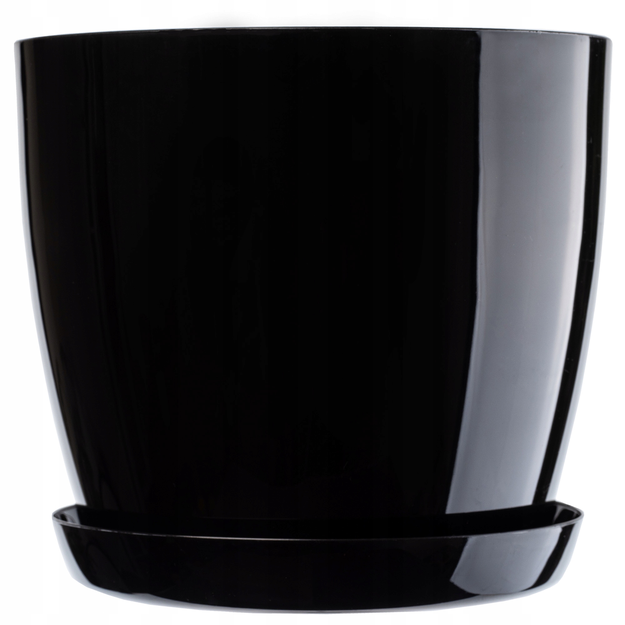 DONICZKA DONICA Z PODSTAWKĄ NA KWIATY OSŁONKA OKRĄGŁA 12 cm PLASTIK CZARNA Długość 10 cm