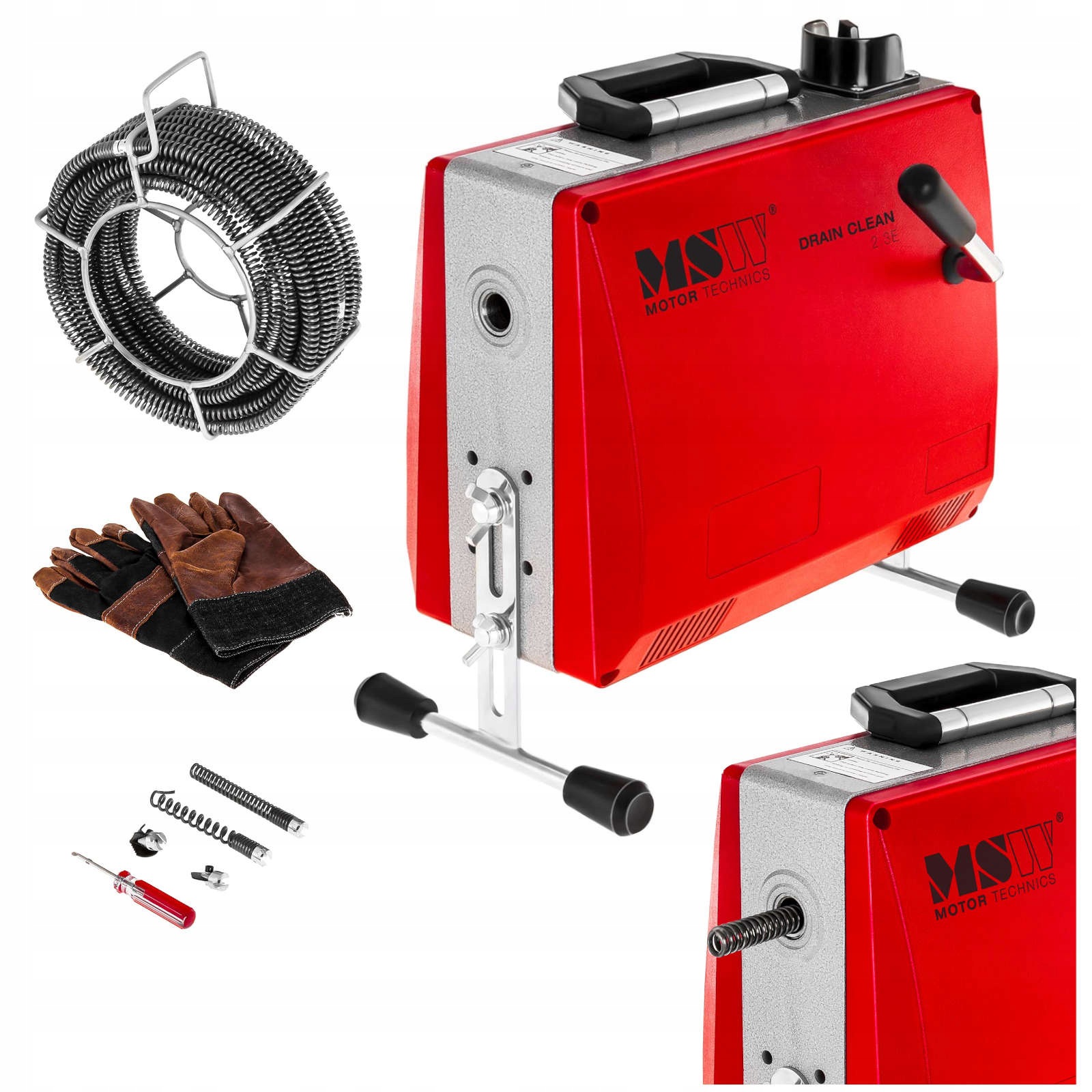 Elektrický Pretláčač Rúr 390 W 230 V, Priemer 30-100 MM, Špirála 14,7 M