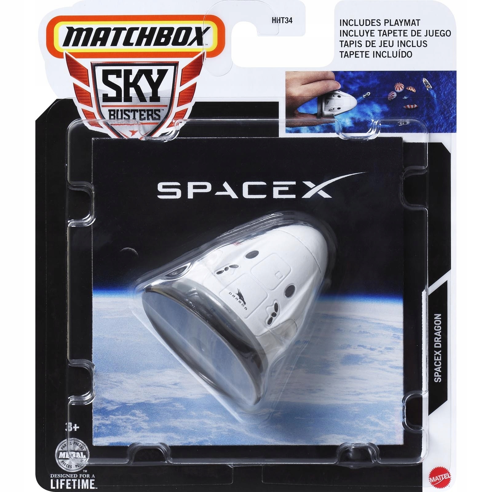 MATCHBOX SPACEX DRAGON Space X HVM42 HHT34 metalowy model kapsuły