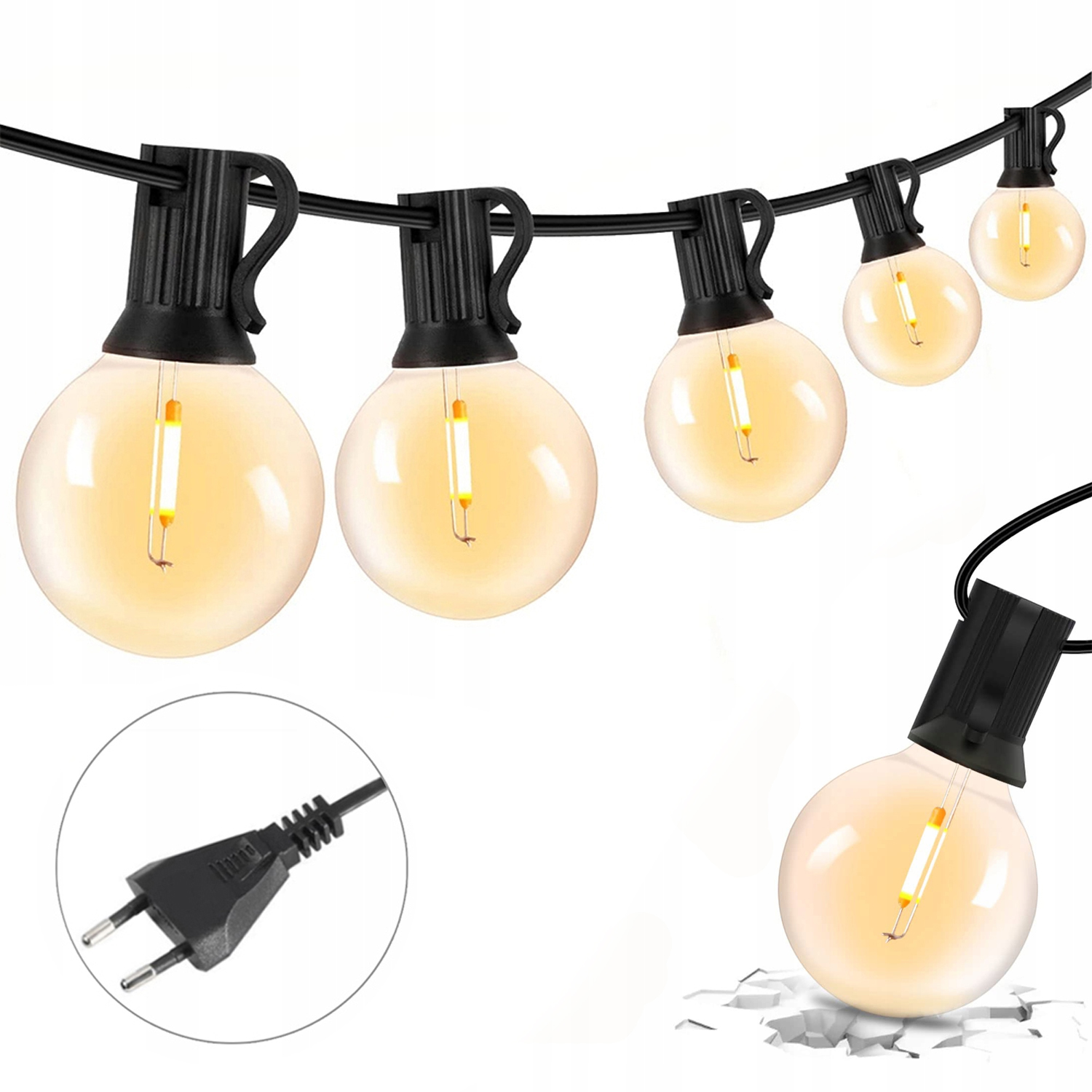 Vánoční osvětlení na stromeček žárovka G40 15M, 50 ks