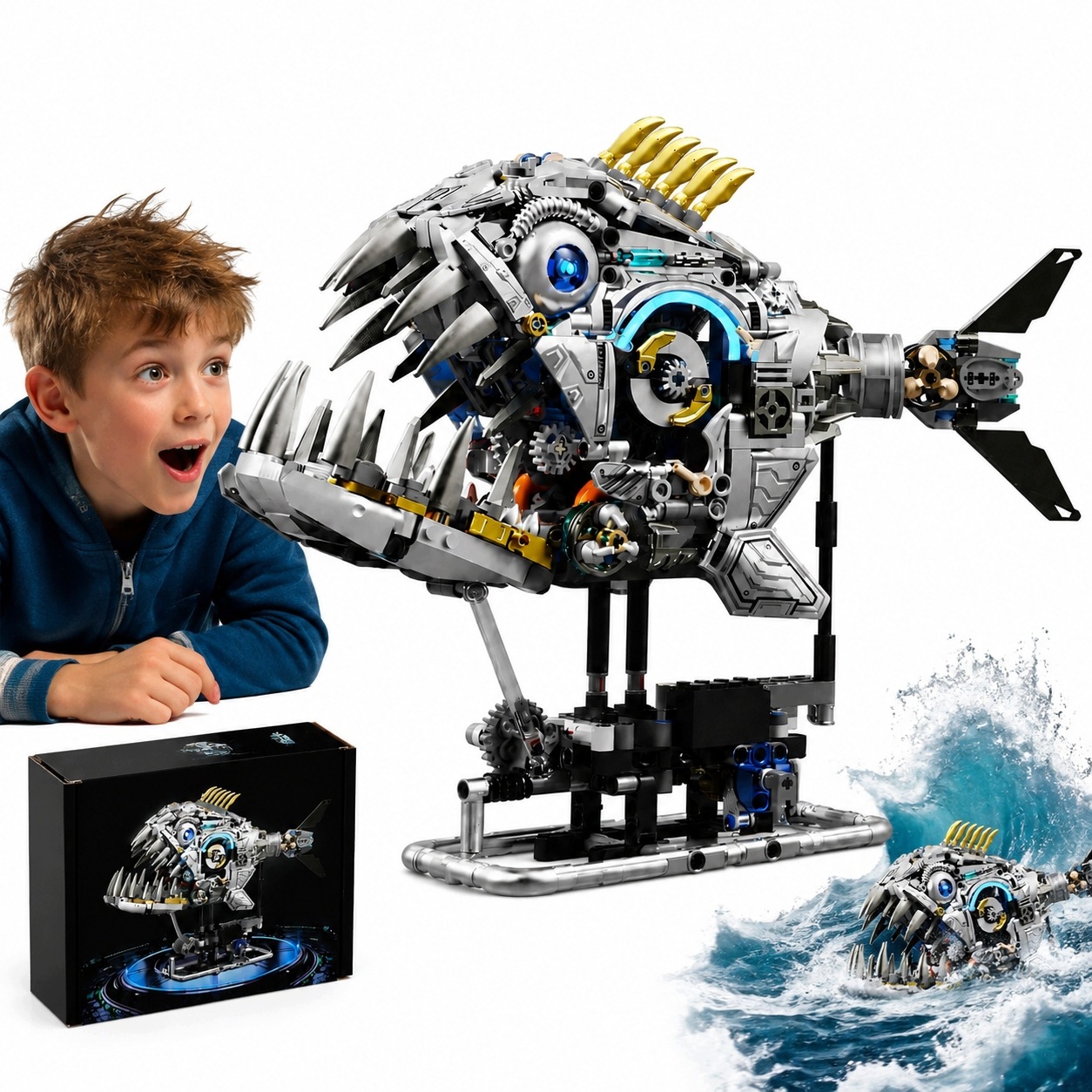 Mechaniczne Klocki Piranha Z Ruchomymi Częściami