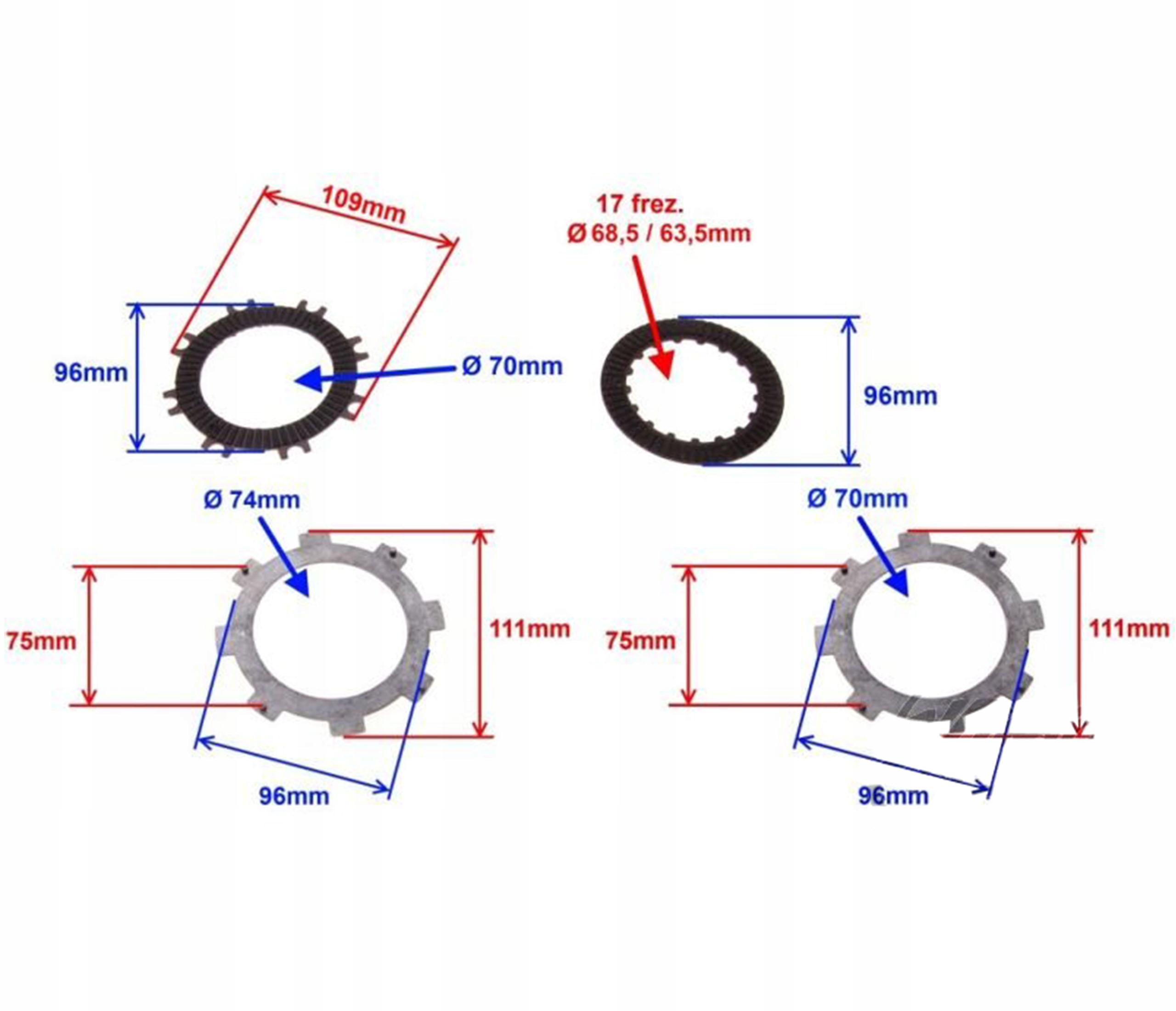 TARCZA SPRZĘGŁA ATV 110 AUTOMAT PÓŁAUTOMAT KOMPLET Producent Motonet