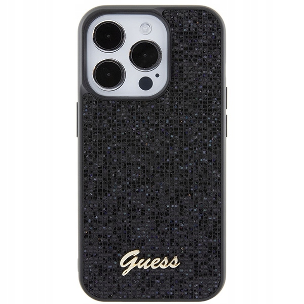 Etui Guess Disco Metal Script na iPhone 15 Pro czarne Guess
