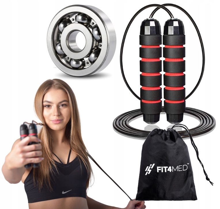 SET Skakanka crossfit z łożyskami+5 gum do ćwiczeń Kod producenta FIT-8027