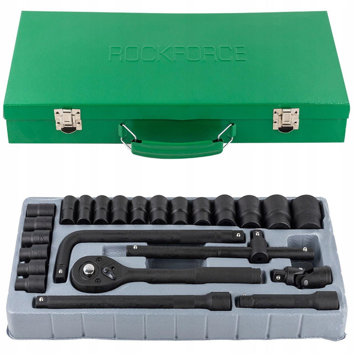 Zestaw klucze nasadowe nasadki grzechotka 1/2" 8-32 mm 24 el. Rockforce