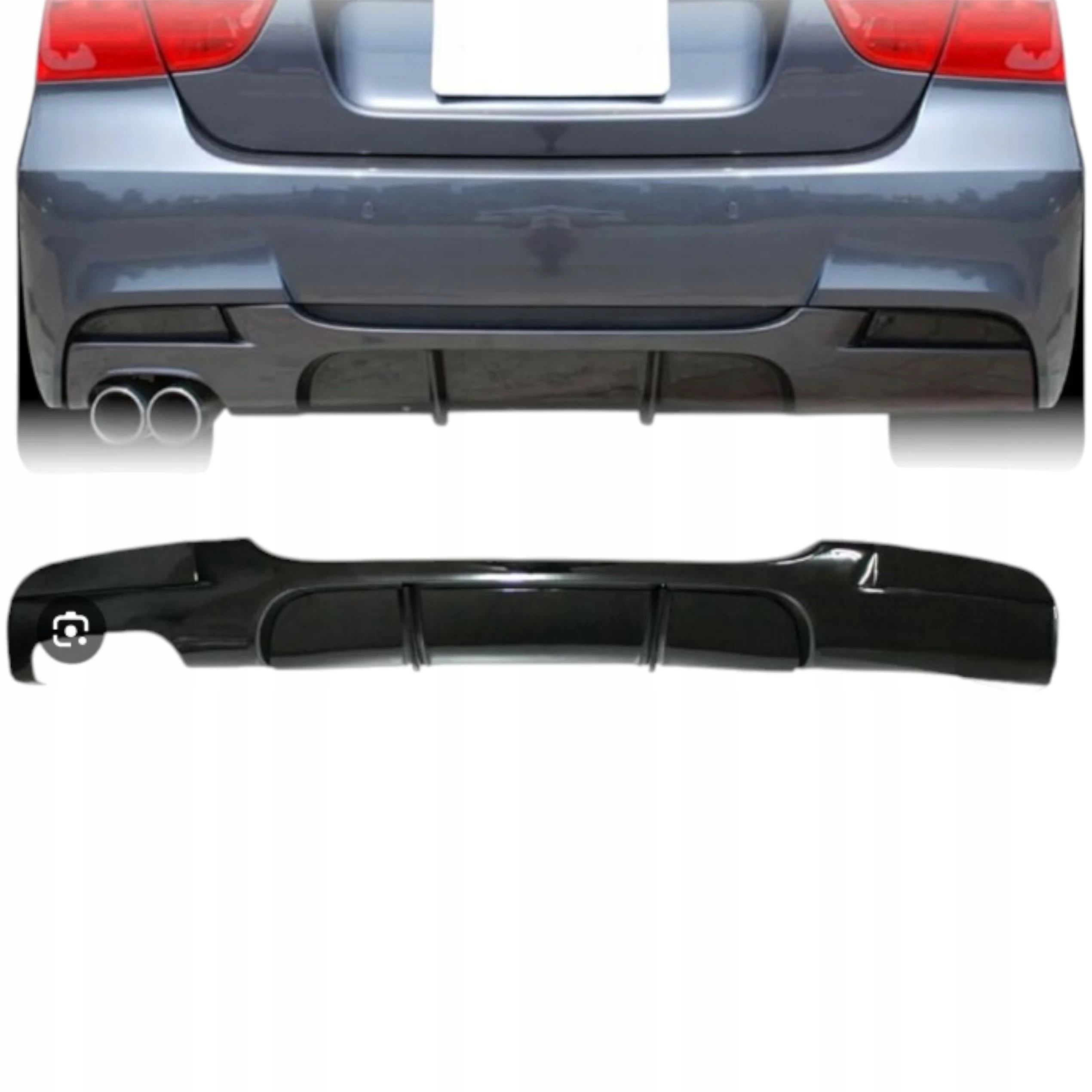 Difuzér Zadního Nárazníku M Paket 2004-2012 Černý Lesk Pro Bmw E90 E91