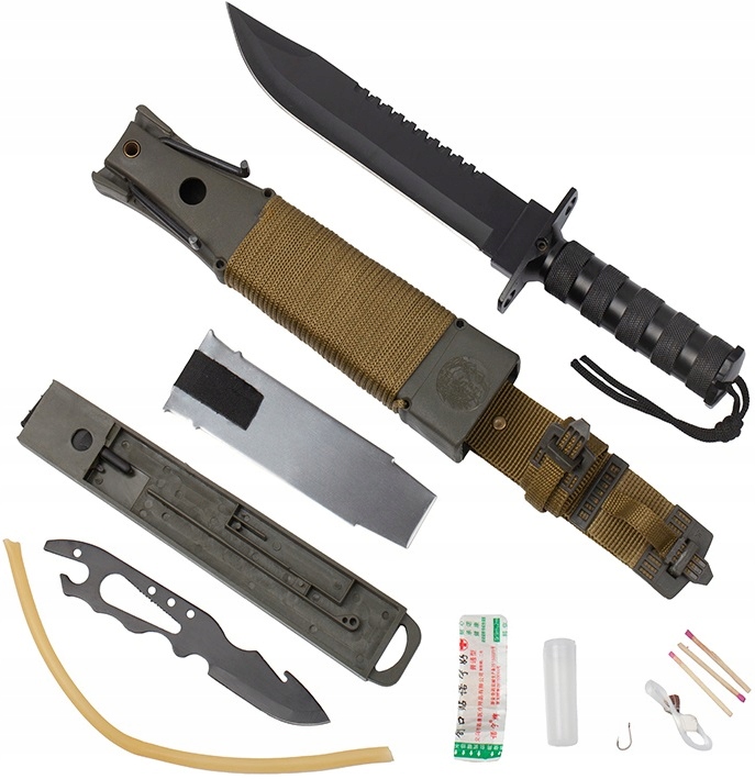 

Nóż Taktyczny Rambo Finka Wojskowy Survival Kabura