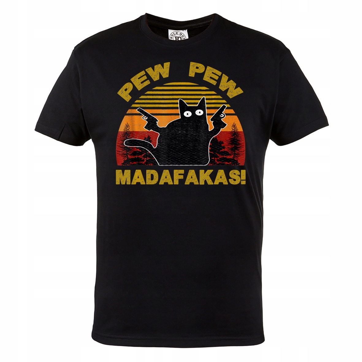 

Męska Koszulka Czarny Kot Pew Pew Madafakas