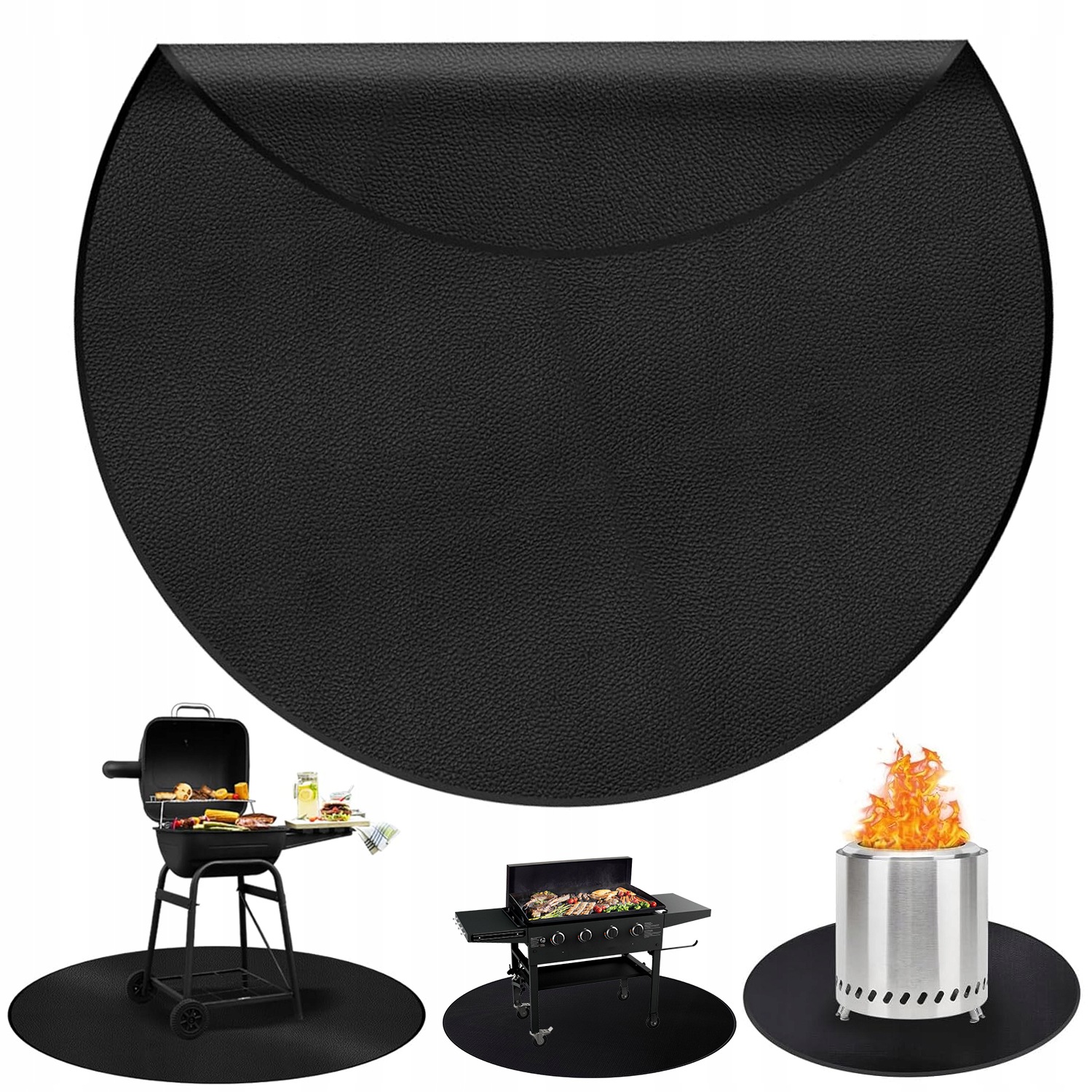 Ochranná Podložka Velká Pod Gril Bbq Kulatá 122 CM Podložka Chrání Podlahu