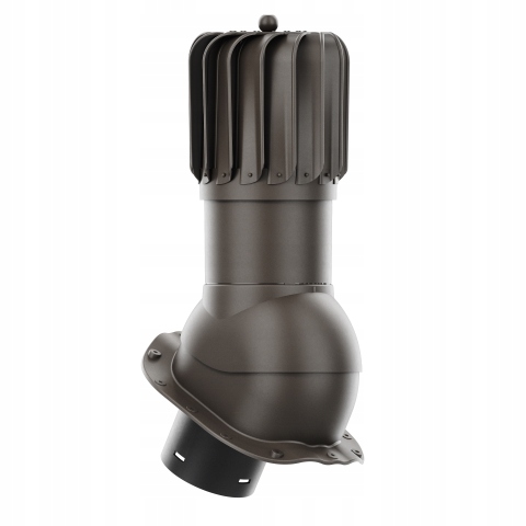 Rotačný krb Rotoline pre plechovú krytinu G fi 150 mm, podlhovastý, tmavo hnedý