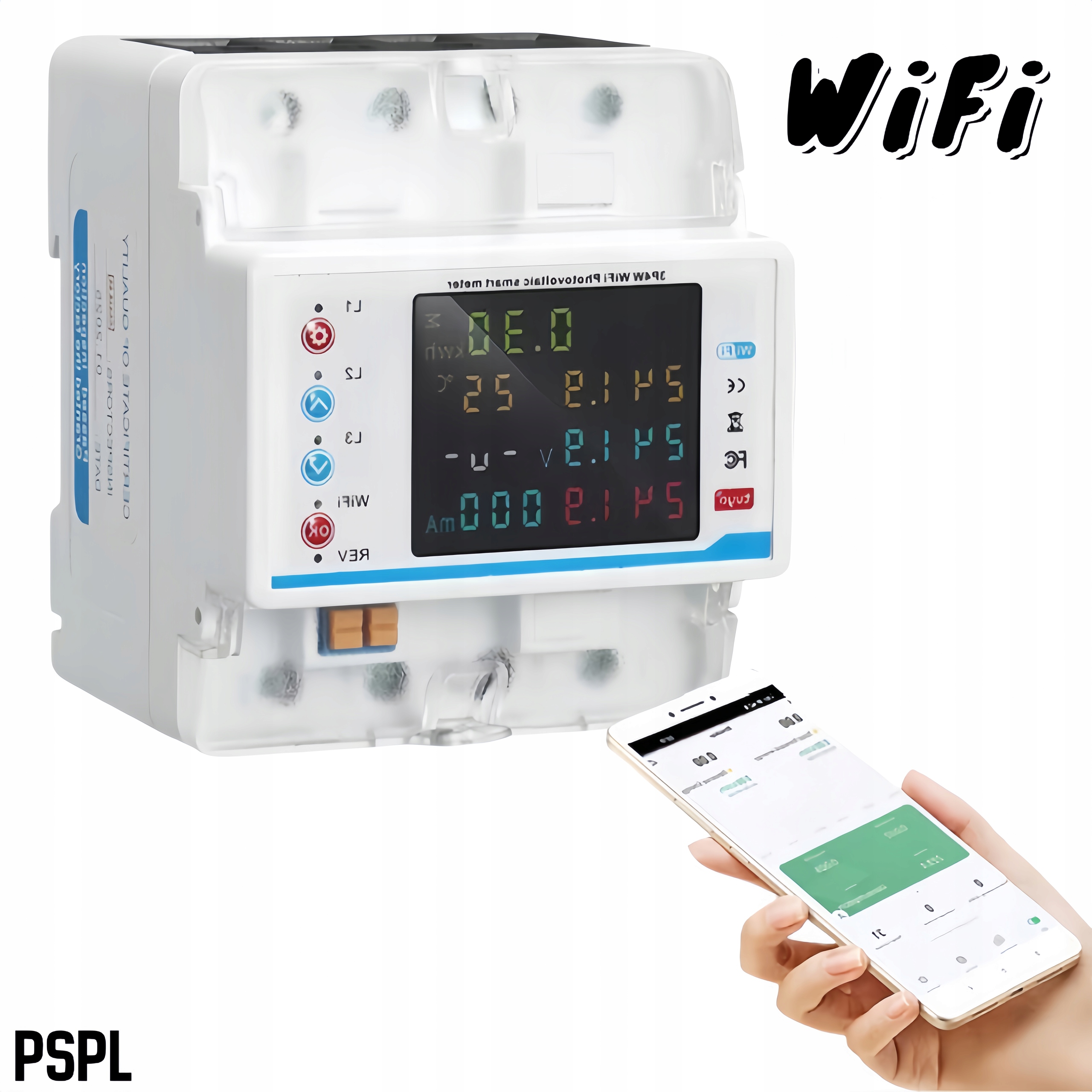 Počítadlo proudu 3-fázový měřič spotřeby energie na Din lištu Tuya WiFi 100A