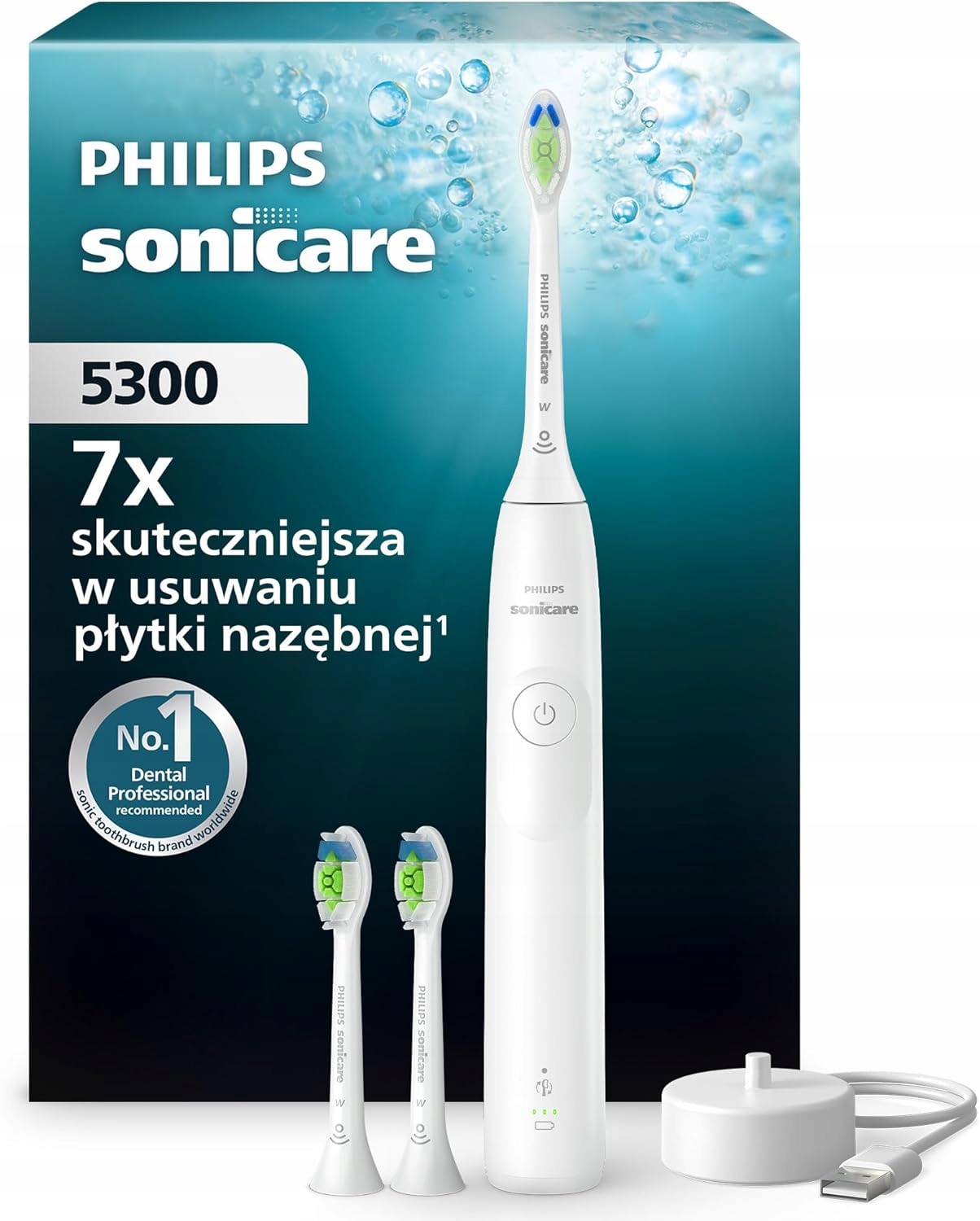 Szczoteczka elektryczna Philips Sonicare 5300 biała alert nacisku EasyStart