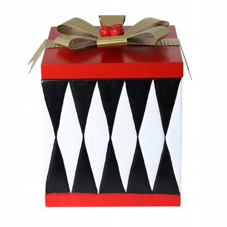 PUDEŁKO PREZENT METALOWY DEKORACJA ŚWIĄTECZNA NA PREZENT POD CHOINKĘ M