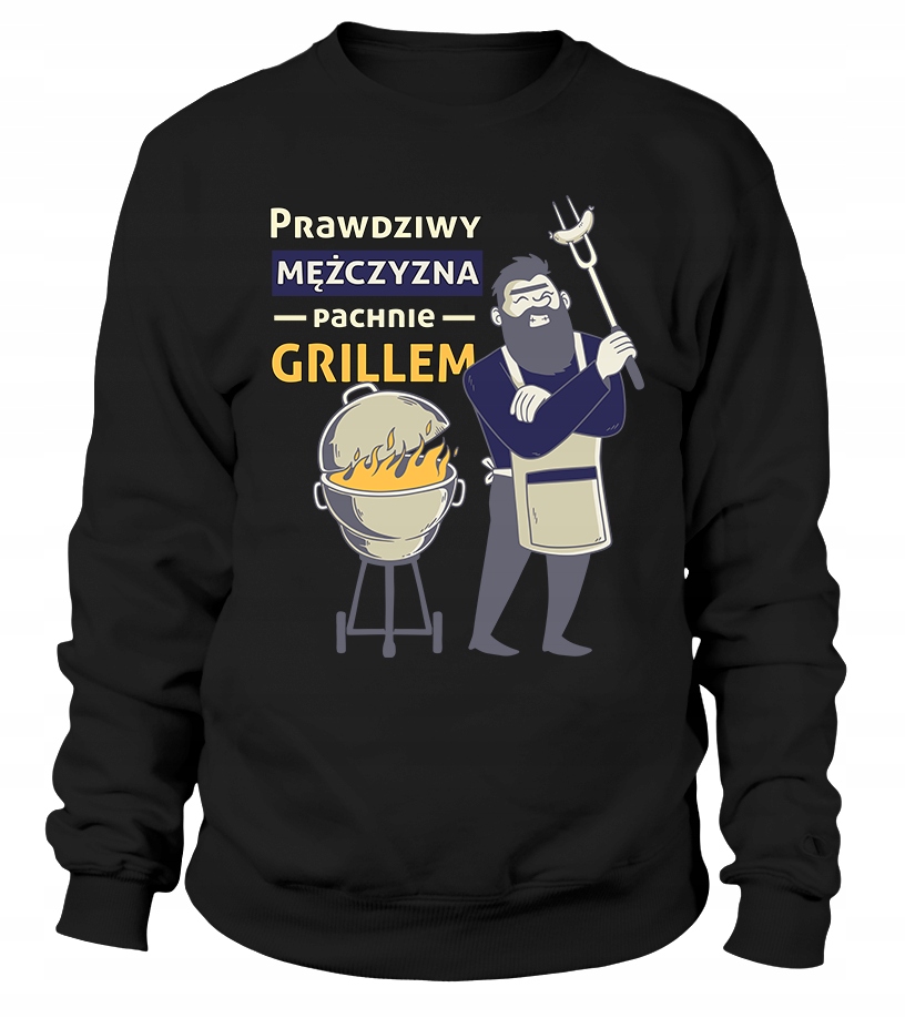 Pánská Mikina Opravdový Muž Voní po grilu S Černá Pro něj Chlapa M