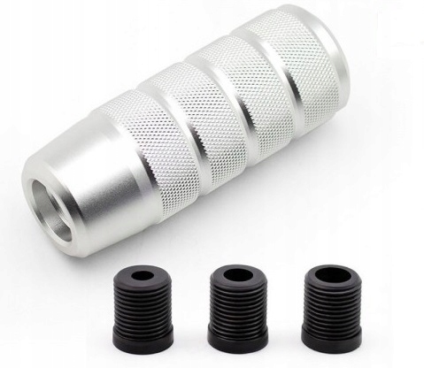 Gałka Zmiany Biegów Epman Aluminiowa 3x Redukcje M8/M10/M12 Srebrna Silver