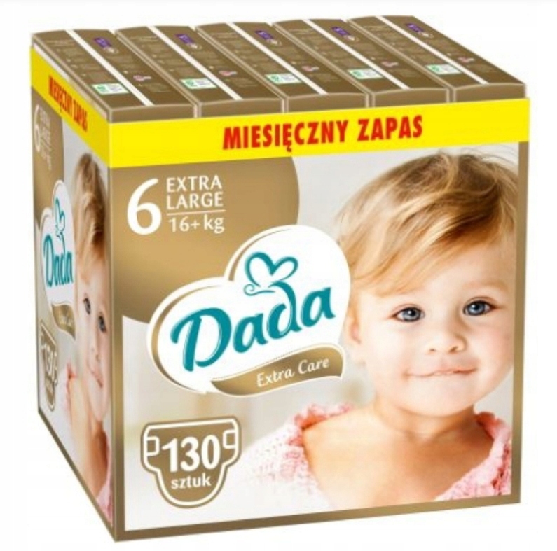 Pieluchy Dada 6 Pieluszki Extra Care Pampersy Zapas rozmiar 6 16+ kg 130szt