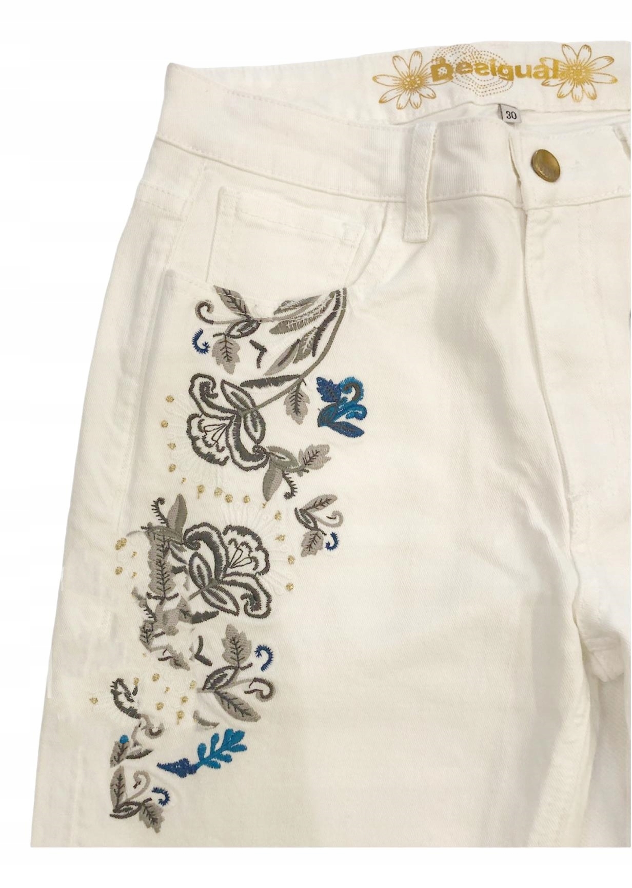 

Desigual Pant Artemisa Rep jeansy białe 26 PH306 4