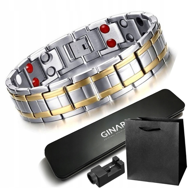 

Pozłacana Bransoleta Magnetyczna Stal +akcesoria