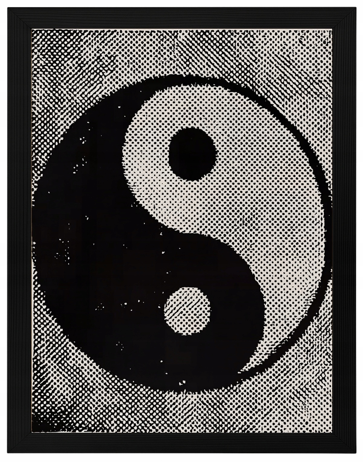 Plakát Rámeček Dřevo Harmonie Rovnováha Yin Yang Raster Grafika 60x80