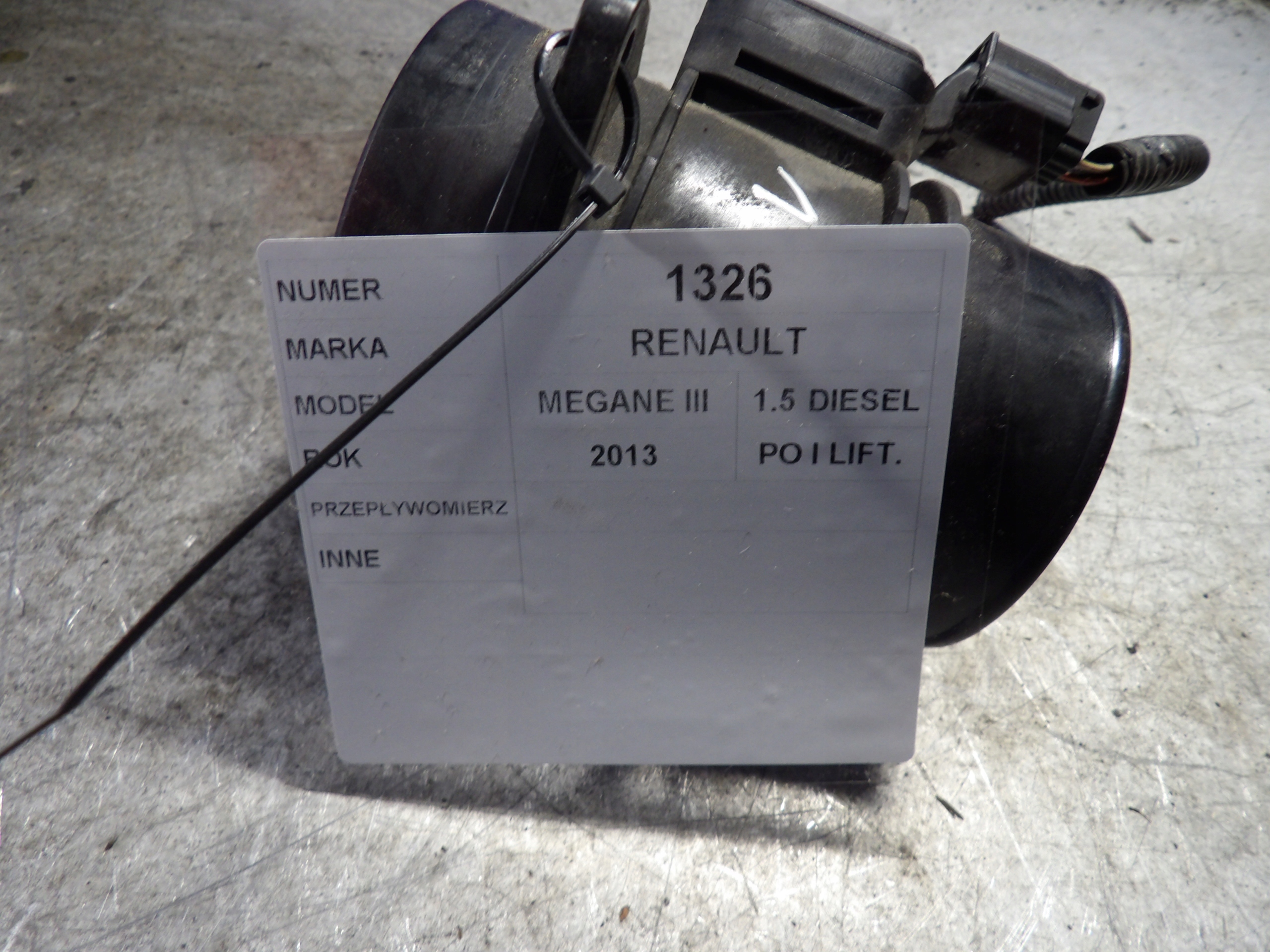 Renault Megane III flow meter 1,5D 5WK97021 8200682558
